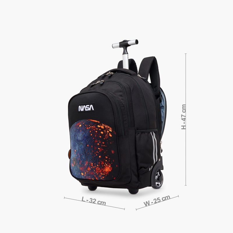 St.Right Trolley Bag-Nasa-Moon-3 Cmprt-18 In-Boys (Polyester) Black \ 32X25X47 - Image 2
